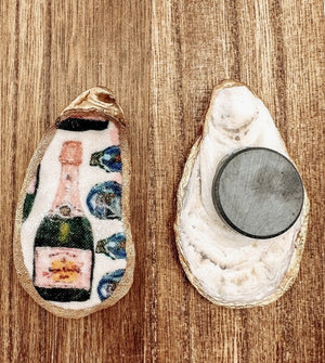 Lytle and Me Decoupage Oyster Shell Champagne Bottle Magnet - Essentially Charleston