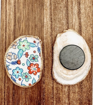 Lytle and Me Decoupage Oyster Shell Floral Magnet - Essentially Charleston