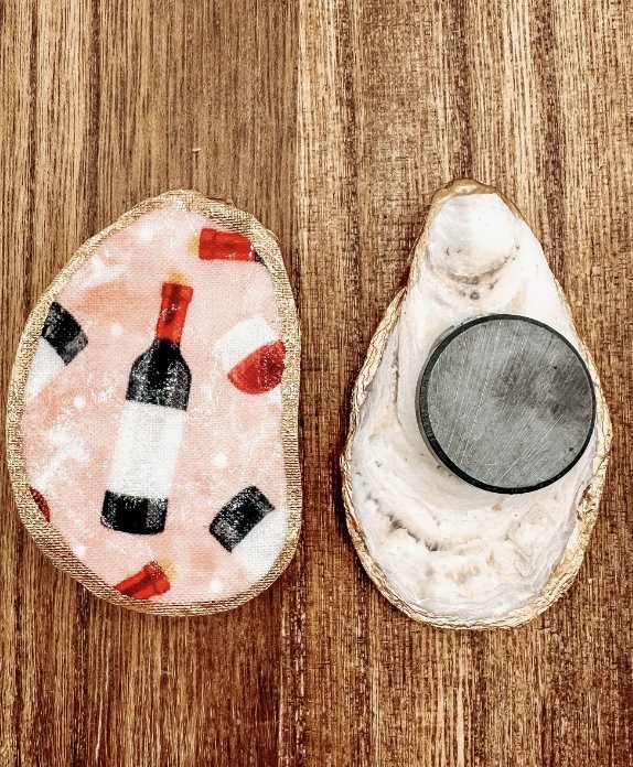 Lytle and Me Decoupage Oyster Shell Wine Bottle Magnet - Essentially Charleston