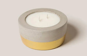 MacBailey Candle Co. Concrete Candle: Gold-Dipped Green Tea and Lemongrass Scent - Essentially Charleston