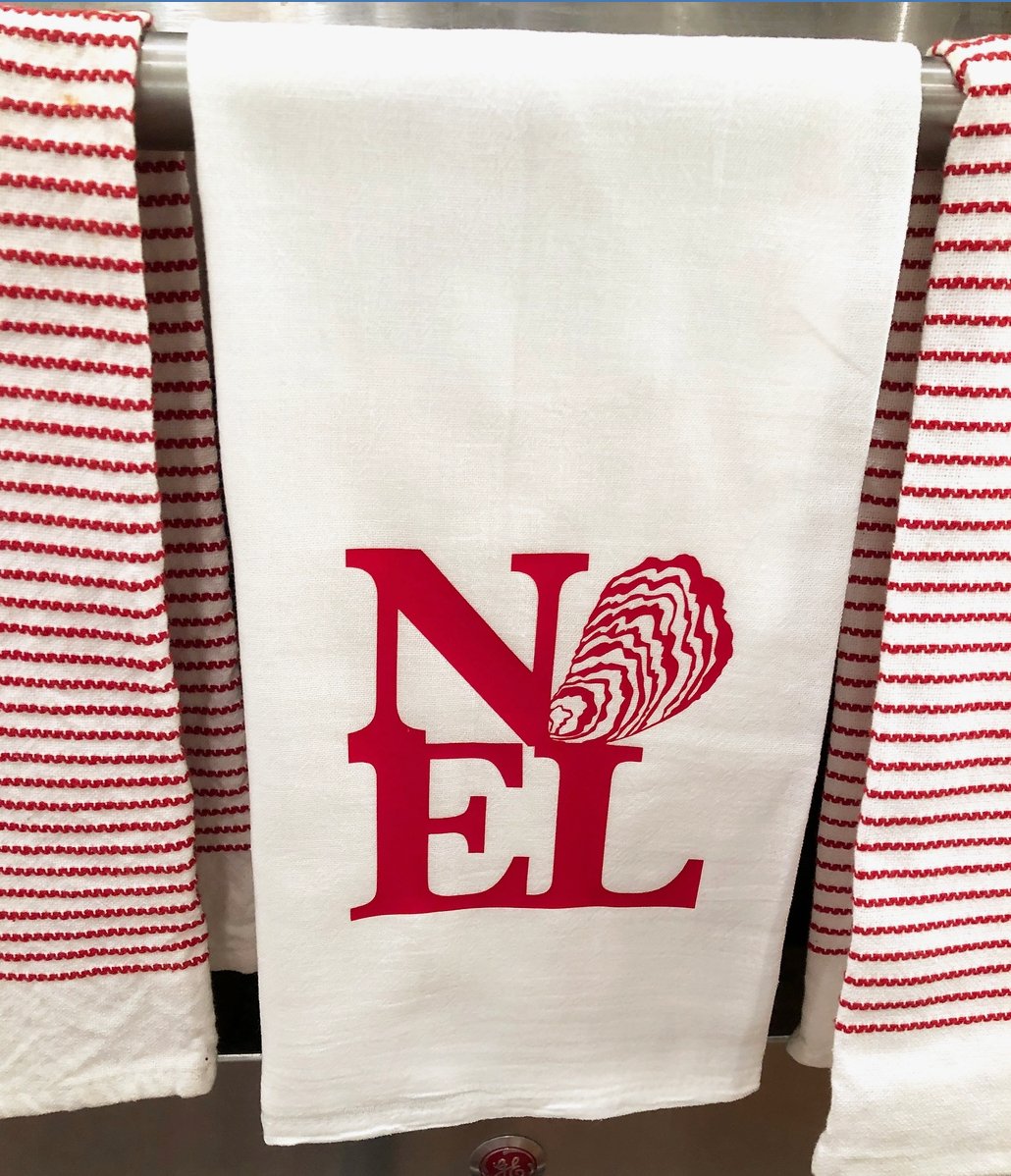 Oyster Noel Tree Tea Towel by Kim Bowen - Essentially Charleston