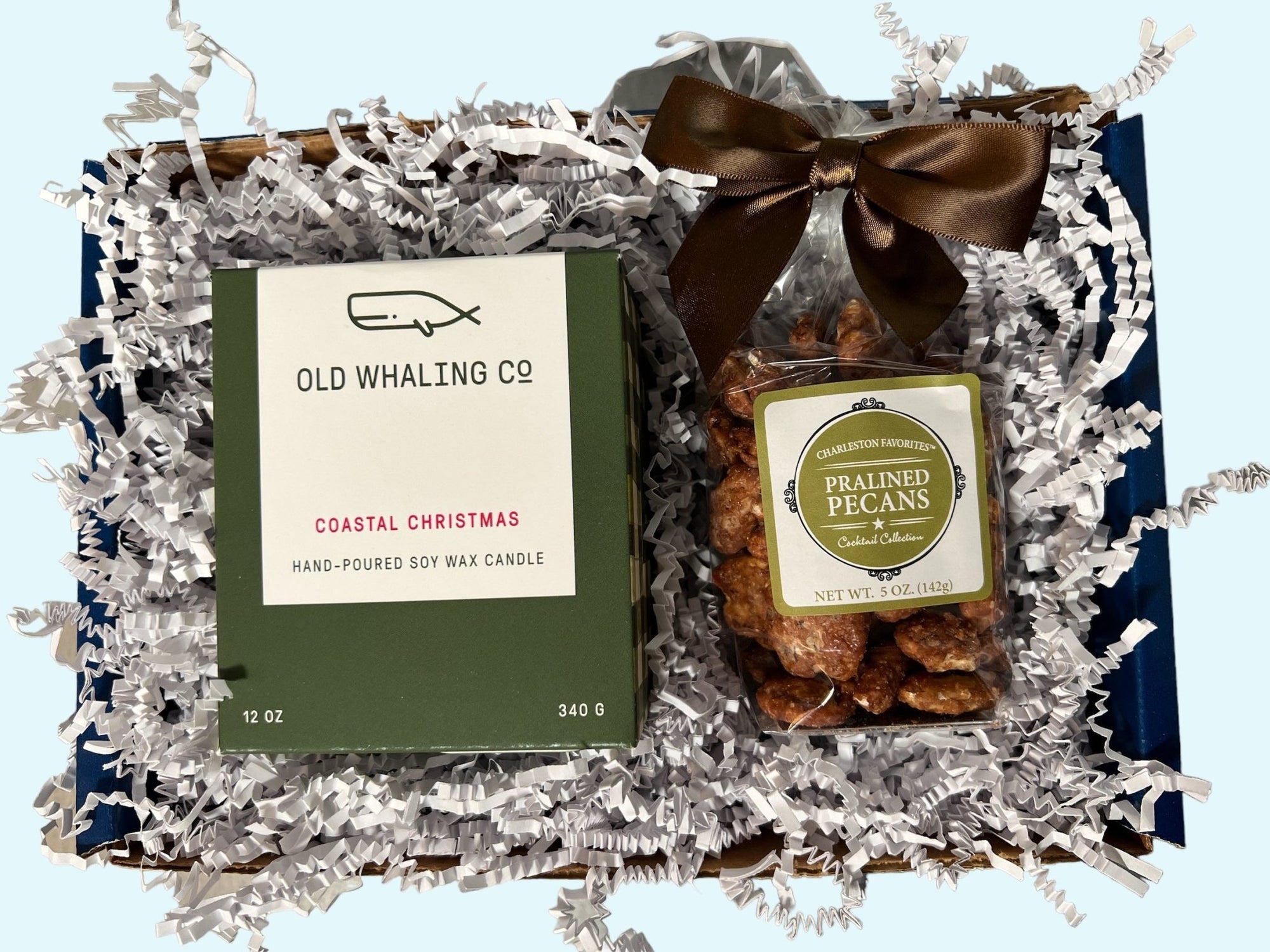 Perfect Pair: Old Whaling Co Coastal Christmas Candle + Charleston Favorites Pralined Pecans - Essentially Charleston