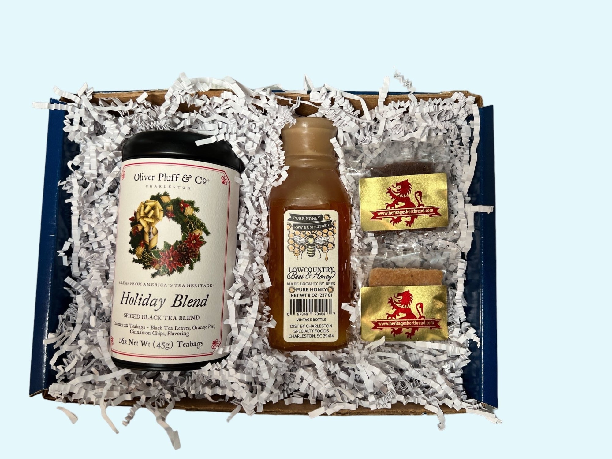 Perfect Pair: Oliver Pluff Holiday Tea Tin + Lowcountry Bees & Honey - Essentially Charleston