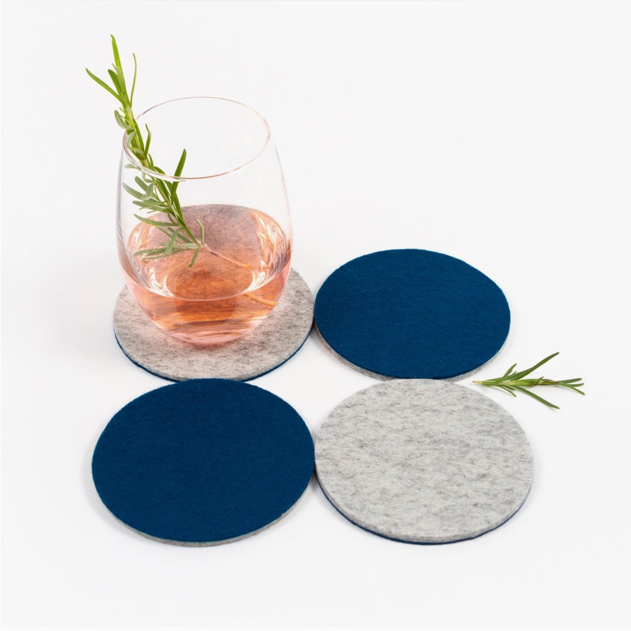 Studio 82° Woven Bowl - Multi-Colored Coasters - Merino Wool Felt - Set of 4 - Essentially Charleston