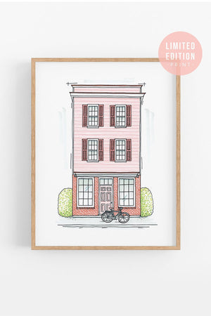 Texture Design Co. Architectural Art Print: Blush Pink Storefront - Essentially Charleston